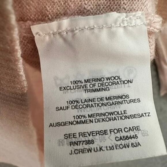 J.Crew Women's Knit Sweater 100% Merino Wool Pink Parrots Crew Neck Lightweight - Picture 8 of 10